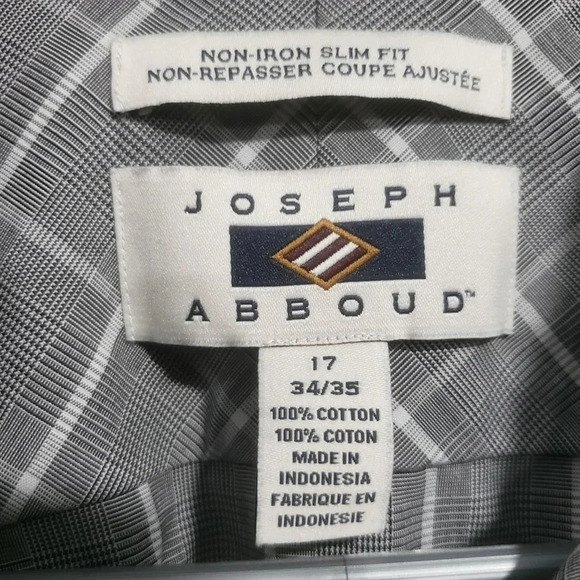 Joseph Abboud Slim-Fit Mens  Button Down Dress Shirt,size 17 34/35 . - Picture 4 of 4